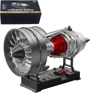TECHING DM121 Metal Simulation Helicopter Engine Model, 1/12 Aircraft Engine Kit, Collectible Aviation Gift
