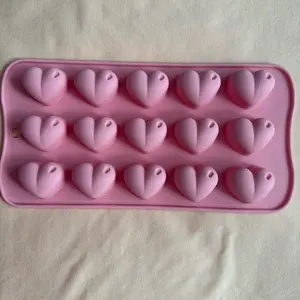 Multi-purpose Silicone Mold for Baking & Candles - Pink Heart Shape Mold for Repostería and Vela Making