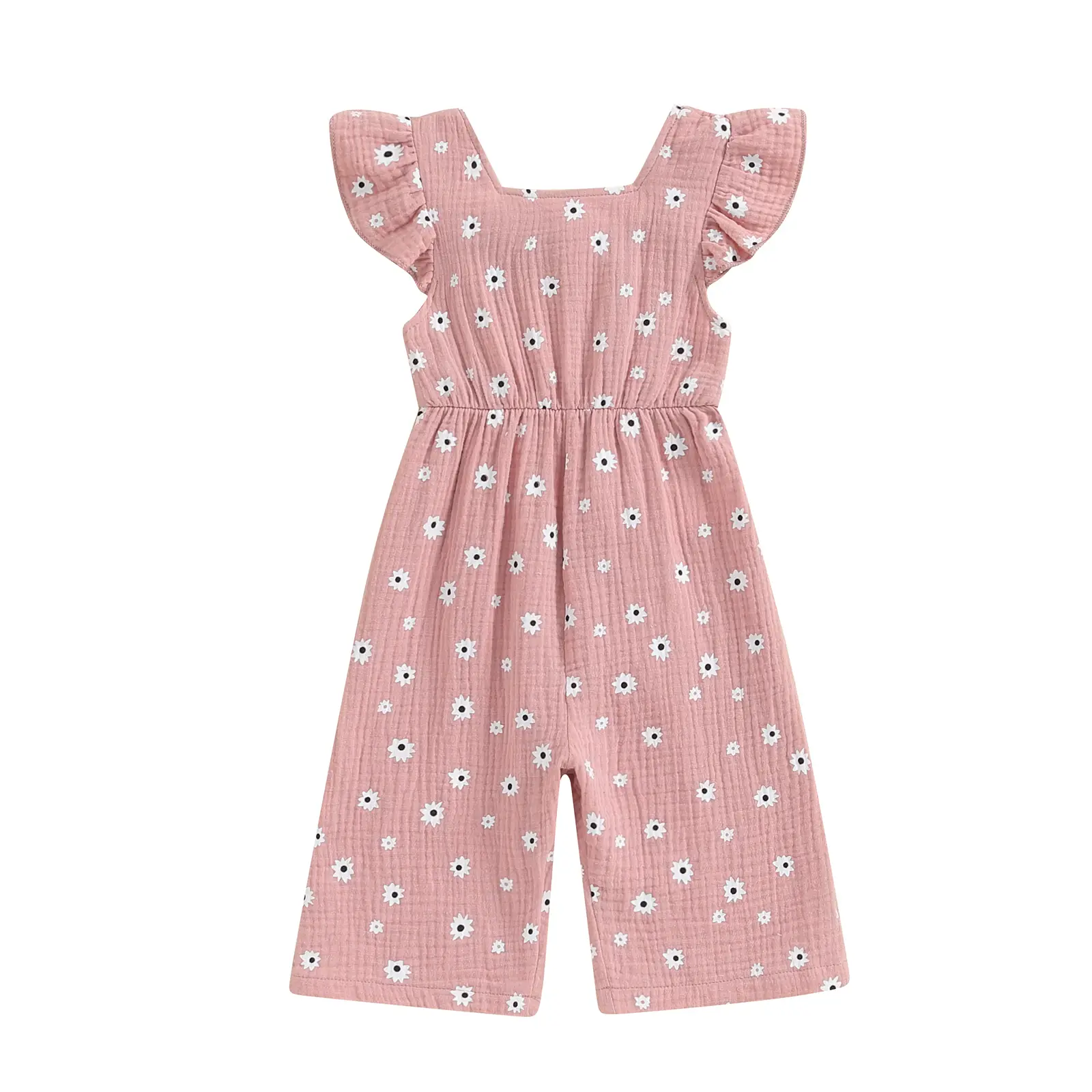 Canrulo Toddler Baby Girls Outfit Flower Print Jumpsuit Sleeveless Bowknot Romper Overall Pants Summer Clothes 6M-4T #springtok