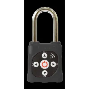 212 MAIN eGeeTouch 5-05105-99 Smart Mini PadLock (Black), Dual Combination Lock, Bluetooth Auth Smart Security Lock, ABS+Steel Construction