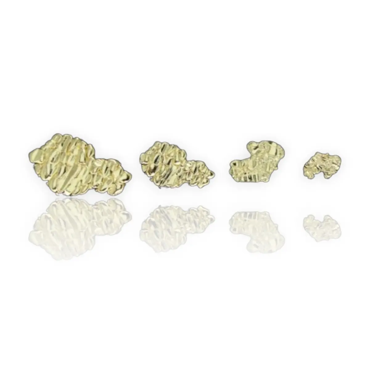 Nugget Design Studs Push Back Earrings 14k Gold Plated Hip Hop Jewelry