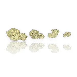 Nugget Design Studs Push Back Earrings 14k Gold Plated Hip Hop Jewelry
