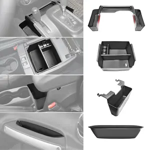 4PCS Center Console Organizers Accessories Compatible for Jeep Wrangler JK/JKU 2011-2018 2017 2016 2015 2014 2013 2012 2/4 Door Middle Armrest Tray Hanging Storage Box Grab Handle Storage