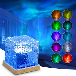 Northern Night Lights Projector with Remote  Ocean Wave Projector Light Mood Lamps Aurora Borealis Ambient Lighting Cube for Bedroom Aesthetic Room Decor for Teen Girl Gifts