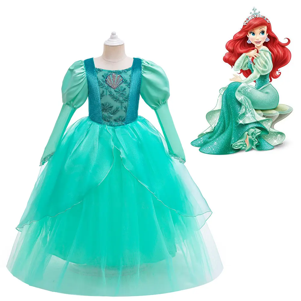 2025 Princess Jasmine & Mermaid Dress✨Glowing Tulle & Detachable Tail| Girls Halloween/Stage Costume| OEKO-TEX Certified