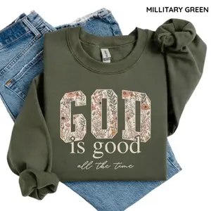 God Is Good Sweatshirt, Christian Quote Sweater, Bible Verse Crewneck, Religious Faith Top, Inspirational Christian Gift for Women
