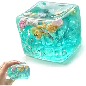Premium Block Cube Squishy – Ice Cube Squishies for Adults, Squishy Cube, Stress Cube, Sensory Fidget for Stress Relief, Focus & Play