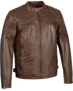 Milwaukee Leather Men's Quilted Shoulders Snap Collar Jacket - Sfm1840-Black