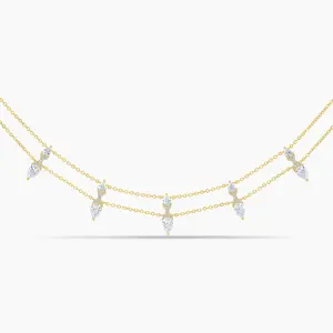 Etherea Gold Petal Necklace - White