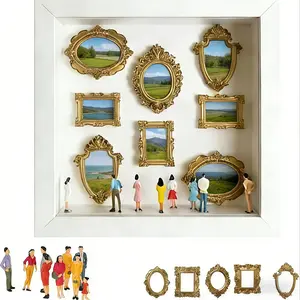 DIY Personalized Mini Museum Shadow Box, Includes Small Statues and Mini Frame, Unique Creative Decor Memory Display Gift