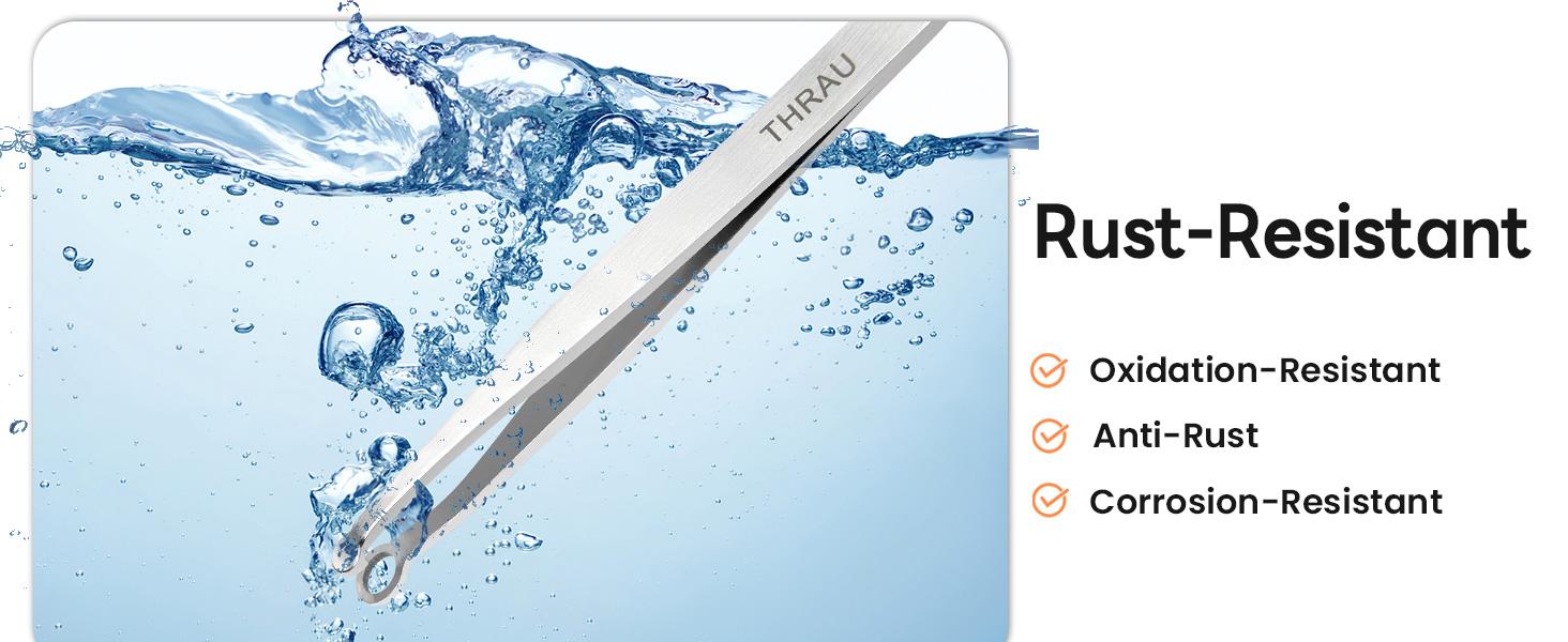 THRAU Nose Hair Trimmer for Men & Women, Stainless Steel Facial Hair Remover for Ear, Eyebrow and Beard, Round tip Trimming Tweezers, Body Grooming Kit