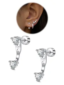 Helix Piercing Earrings, 2 Counts 2025 New Style Stainless Steel Flat Back Earring, Hypoallergenic Cartilage Earring Jewelry for Women Ear Studs Earrings Set