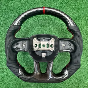 305Carboncustoms Carbon Fiber Steering Wheel Fit for Dodge SRT Charger/Challenger/Durango 2015+ Carbon Fiber Steering Wheel