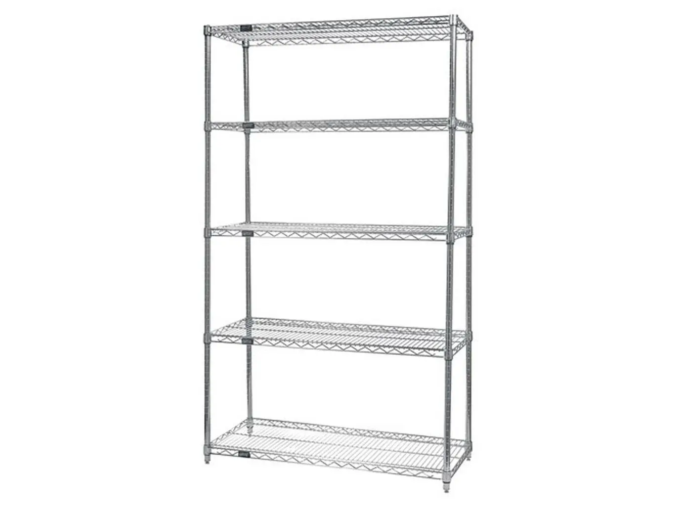 Quantum Storage WR54-2124C-5 Chrome Wire Mesh Shelving Starter Kit - Freestanding 5-Shelf Racks, 21x24x54 in, Adjustable, Expandable, Industrial Look, Dry Storage, High Load Capacity, Enhanced Product Visibility, Organiser, Shelving Unit, Light Penetratio
