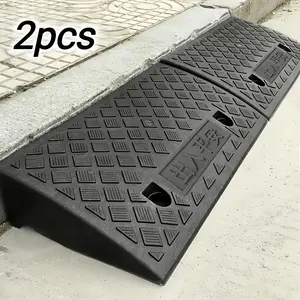 Portable Stair Ramp Pads, Plastic Car Threshold Mats, Triangular Speed Bump Reducer, 2 Pieces, Roadside Safety Accessories