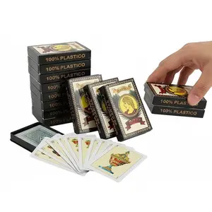 40 Sheets Spanish Playing Cards – 1/2 Decks with Boxes, Durable Plastic Cards for Puerto Rico & Mexican Games