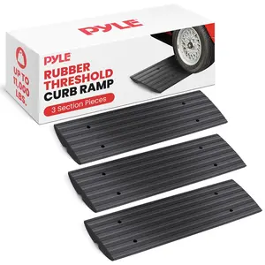 Car Driveway Ramps 3-Pack, Heavy Duty Rubber, 12ft Length, Waterproof