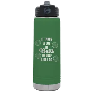 Personalized Lots of Balls 20 oz Water Bottle - Green