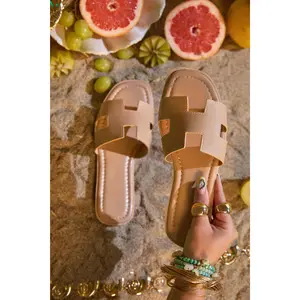 Biyanka Slip On Sandals - Nude