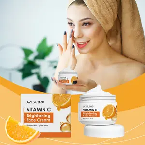 JAYSUING Vitamin C Face Cream Moisturizer Ascorbic Acid Citrus Extract Brightening Hydrating Antioxidant Fade Dullness