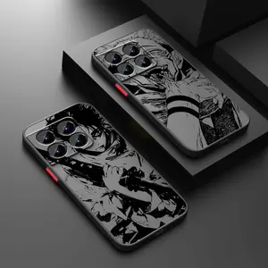 Dark Anime Evil Smile Warrior Portrait Phone Case for iPhone 17 16 15 14 13 12 11 Pro Max Air Samsung Galaxy S26 S25 S24 S23 S22 S21, Soft TPU Shockproof Shell, Anime Otaku Gift