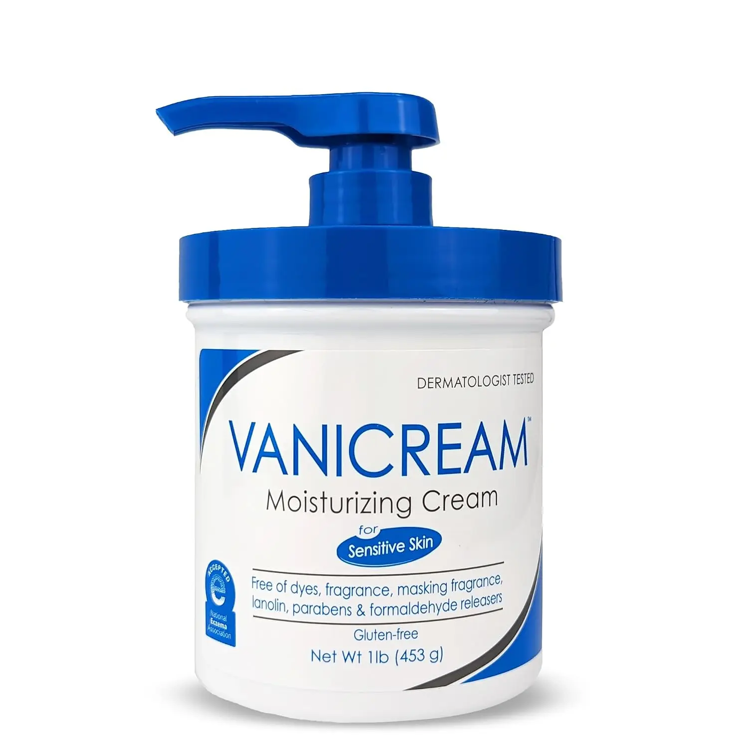 Vanicream Moisturizing Cream with Pump Dispenser, 16 Oz, Formulated without Common Irritants for Sensitive Skin, Body & Face Moisturizer, Restores Moisture & Soothes Irritated, Itchy Areas