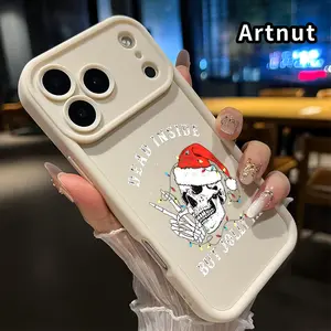 Phone Case for iPhone 17 Air 16 Pro Max 15 14 Plus 16E 13 12 Mini 11 Promax X XS XR xsmax Jolly Skull Pattern Soft Matte TPU Armor Lens Protection Rugged Phone Back Cover for Boy