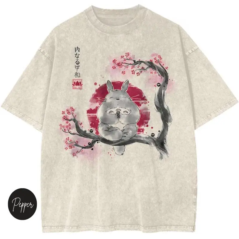 Men's Vintage Anime T-shirt with Funny Figure Print - Casual Fitted Cut Top with Short Sleeves and Round Neck, Anime Style, Anime Character Print Men's Short-Sleeve T-Shirts