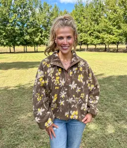 Mocha Bloom Sherpa Pullover