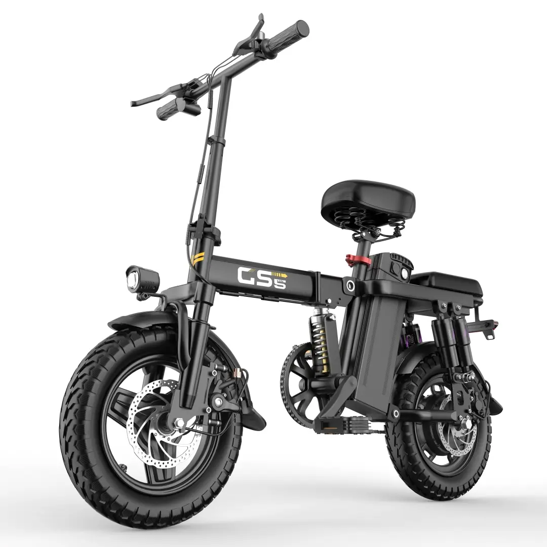 GS5 Adult Folding Commuter Ebike, 500W All-Terrain Electric Bicycle with 48V 15Ah Battery, 14-Level Suspension, Dual Disc Brakes, Folding Commuter Bicycle, Outdoor Stuff For Adults