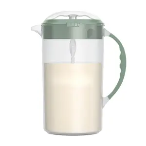 Mixing Pitcher with Adjustable Stopper, Locking Lid, & No Drip Spout, 32oz, BPA Free, Olive