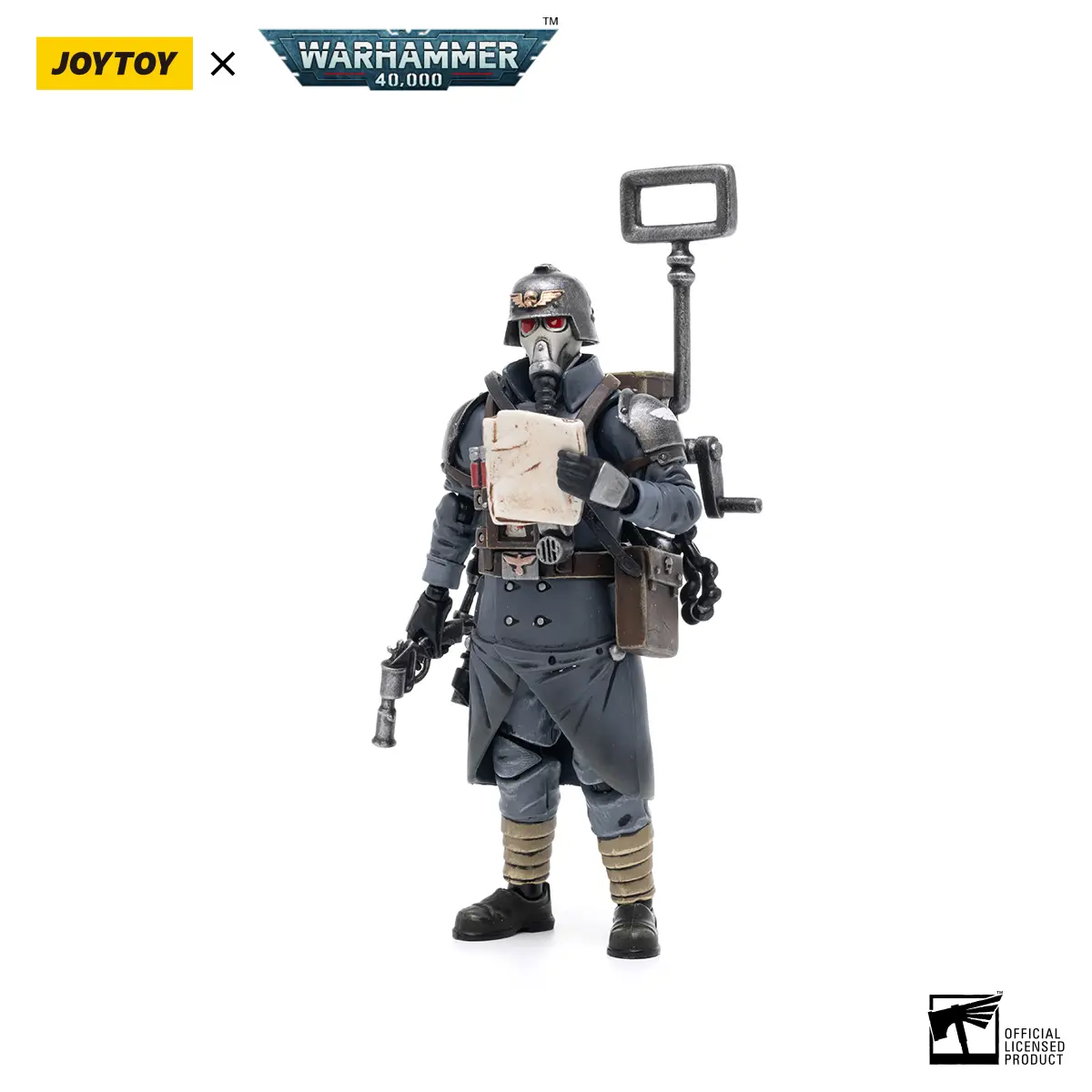 JOYTOY Warhammer 40,000 1/18 Unisex Miniature Action Figure, Astra Militarum Death Korps of Krieg Veteran Squad Guardsman Communications Specialist, Suitable for Above 12, JT2689