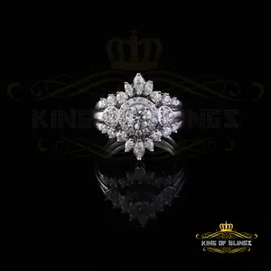 King Of Blings 2CT VVS D Moissanite Solitaire Enhancer Guard Wrap Ring Insert 925 White Silver