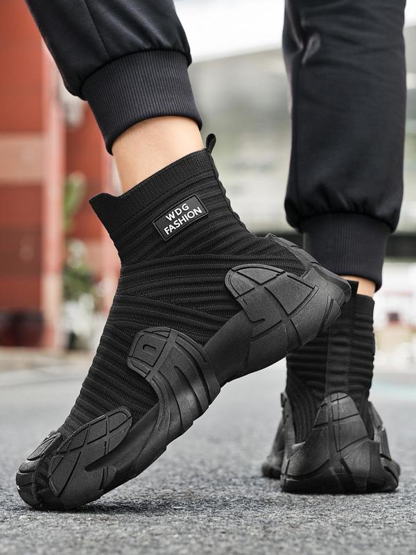 Men's Fabric High-Top Sneakers, Stylish and Comfortable Footwear for Everyday Wear, Perfect for Casual Outings and Sports Activities, Trendy Walking Sneaker