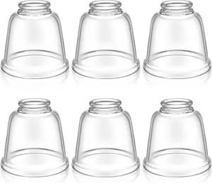 6 Pcs Clear Glass Globes for Ceiling Fan Lights Covers Glass Lamp Shade Replacement for E26 Chandelier Table Wall Sconce, 2-1/8" Fitter, 4-5/8" Diameter x 4-1/2" Height