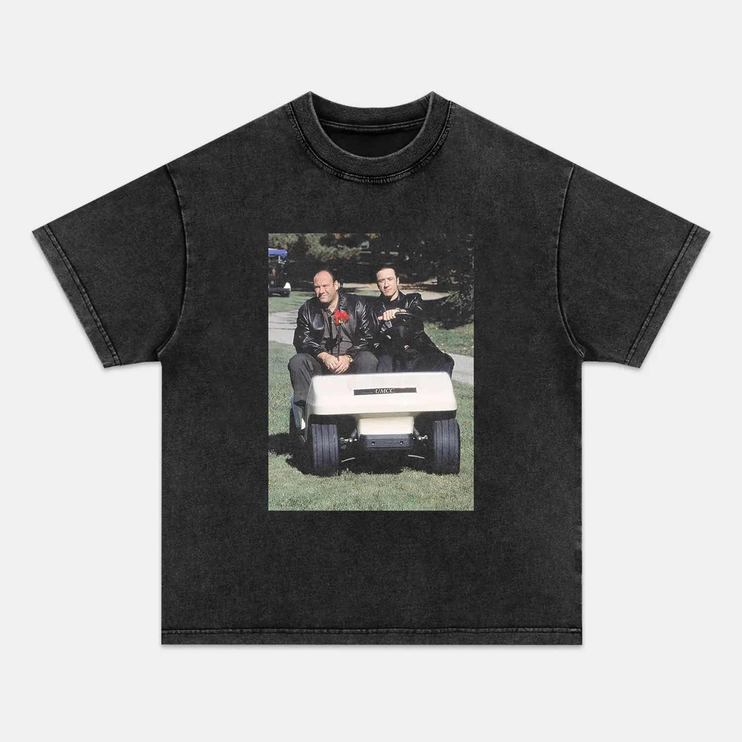Unisex The Sopranos Distressed Printed Tee, Round Neck Ribbed Relaxed Fit Cotton Casual Breathable Short Sleeve Streetwear Top 020303