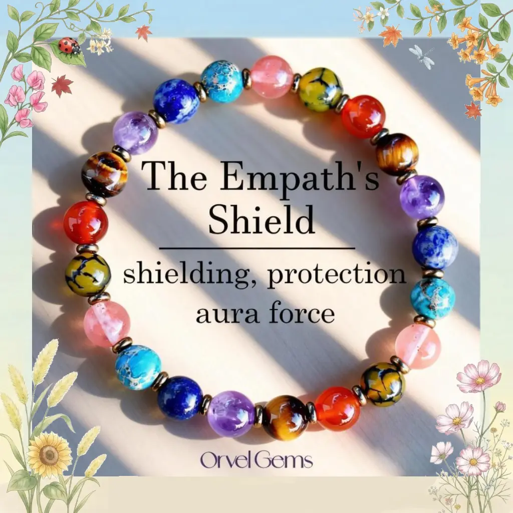 The Empath's Shield Crystal Healing & Protection Bracelet – Natural Semi-Precious Stone Dragon Vein Agate Carnelian Tiger’s Eye Lapis Lazuli Rose Quartz & Amethyst 8mm Beads | Chakra Balancing Jewelry | Colorful Unisex Gift