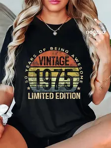 100% Cotton Vintage 1975 Limited Edition 50-Year-Old Gifts 50th Birthday T-Shirt