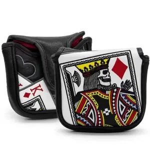 King Of Hearts Embroidered Mallet Putter with Magnetic Closure for Most Brand,Golf Accessories for Men Golfers Christmas Gift