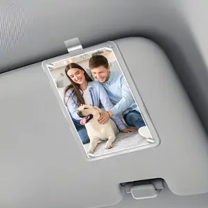 Acrylic Magnetic Car Photo Holder, Car Interior Photo Frame, Car Visor Clip, Personalized Car Accessories for Adding Your Personal Photo