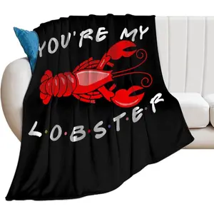 You are My Lobster Soft Throw Blankets Flannel Blanket Novelty Gifts Decorative for Sofa Bed Office