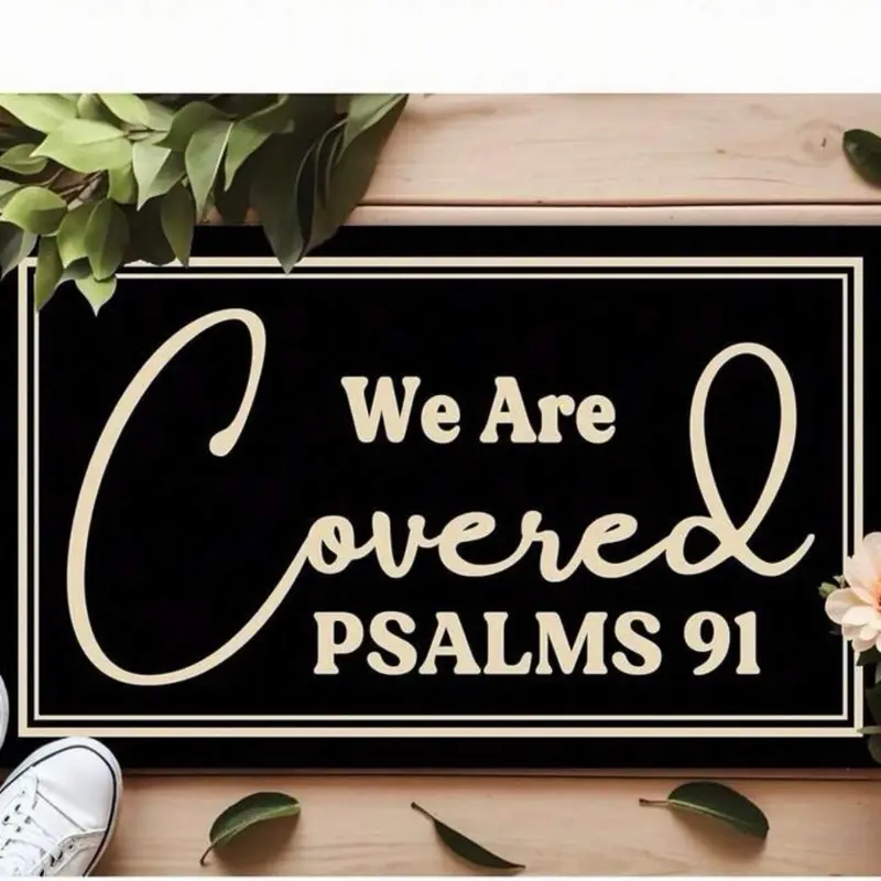 Christian Doormat, Non-Slip Indoor-Outdoor Mat for Home Entryway, Durable Low-Profile Welcome Mat