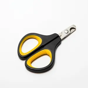 1 piece ergonomic dog and cat pet nail clipper - comfortable grip PVC handle with sharp stainless steel blade, black and yellow design for safe and precise trimming