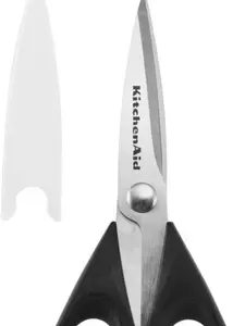 All Purpose Kitchen Shears with Protective Sheath for Everyday use, Dishwasher Safe Stainless Steel Scissors with Comfort Grip, 8.72-Inch, Black Blade Handles