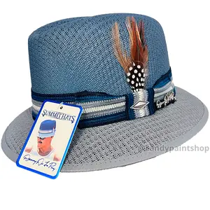 Cruiser Blue - Blue/Grey - Authentic Danny De La Paz Lowrider Derby Signature Hat Collection - Inspired Boulevard Nights Fedora by Summit Hats