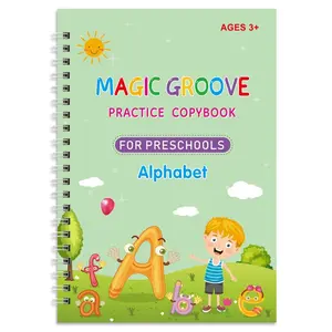 Magic Groove Practice Copyook, Reusable Writing Practice Book, Handwriting Improvement Tracing Book For Preschool Children, Visual Learning Tools