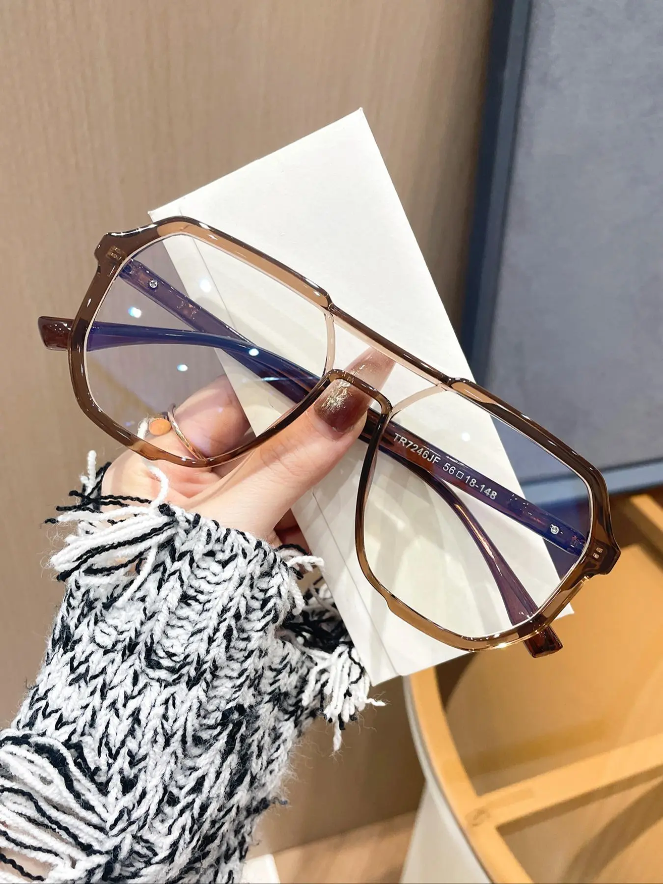 Unisex Simple Style Plain Color TR Frame Eyeglasses, Basic Fashion Eyeglasses, Casual Anti-blue Light Eyeglasses for Everyday Use, Bluelight Glasses