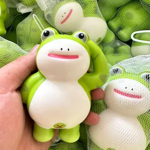 Stress-relief gadget: Saluting frog toy, slow-rebound ornament, cute plush toy, squeeze toy, children's toy, internet sensation