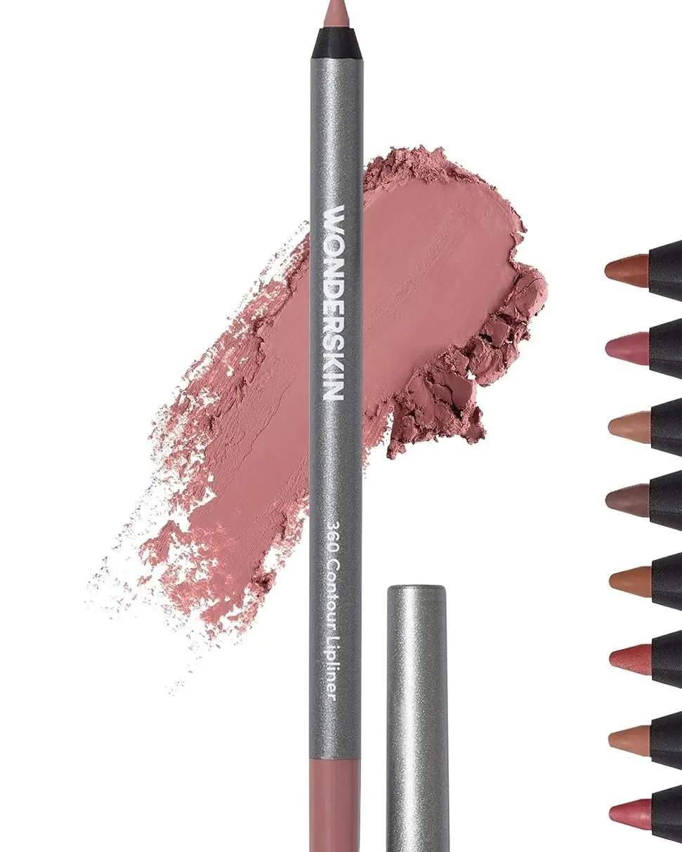(1pcs) Wonderskin Lipliner Pencil - 360 Contour Lipliner, Long Lasting, Sharpenable, Waterproof and Transfer-Proof Brown Lip Liner Pencil (Saddle)