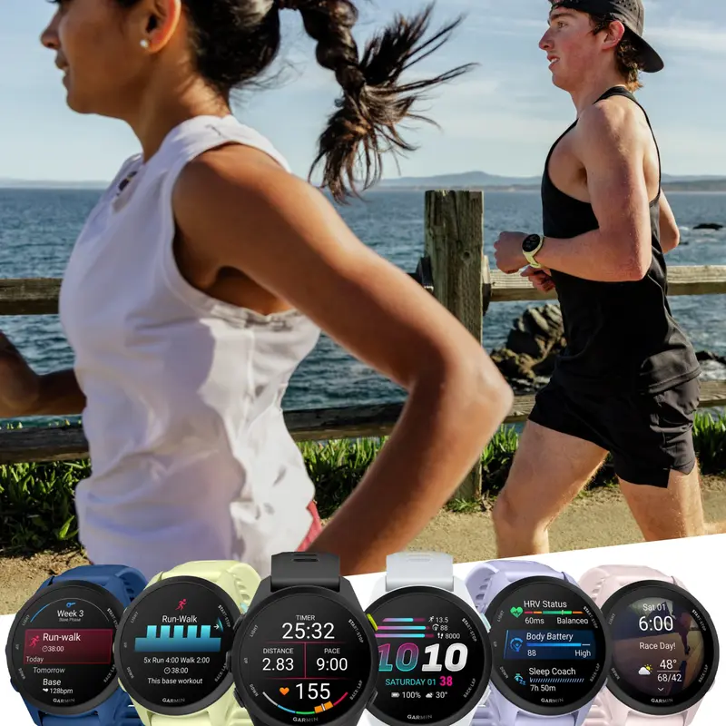Garmin Forerunner 70 Easy-to-Use GPS Running Smartwatch AMOLED Touchscreen Display